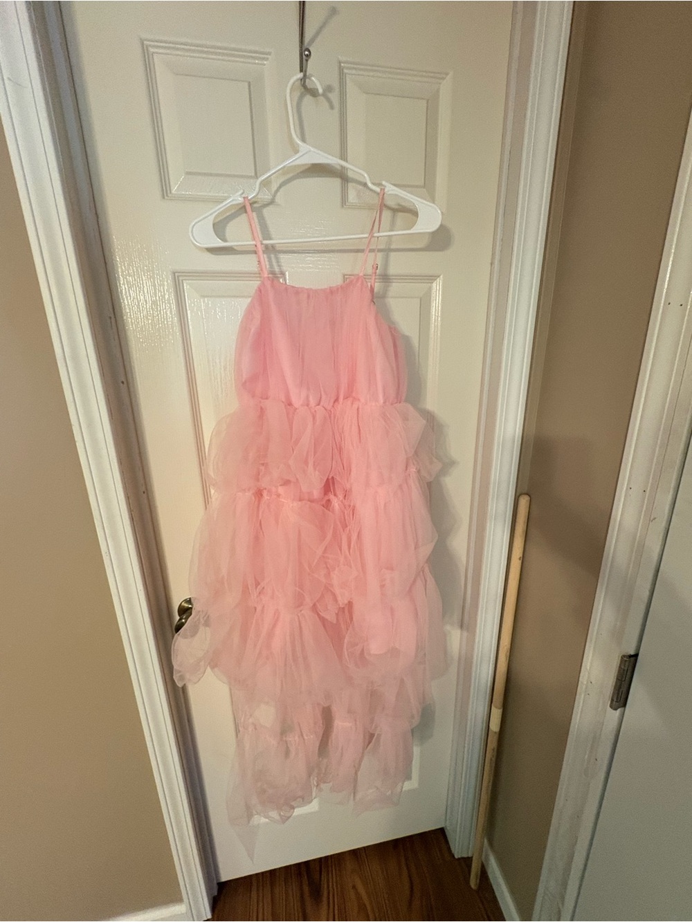 Girls Pink Tiered Tulle Party Dress